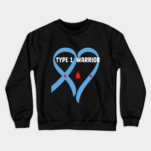 Blue Ribbon Type 1 Diabetic Warrior Crewneck Sweatshirt